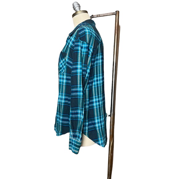 A New Day Teal Plaid Flannel size L - Picture 5 of 14